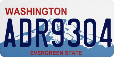 WA license plate ADR9304