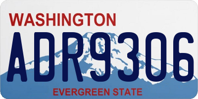 WA license plate ADR9306