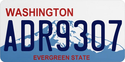 WA license plate ADR9307