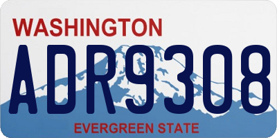 WA license plate ADR9308