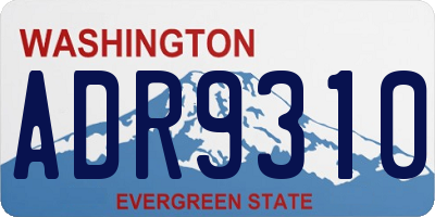 WA license plate ADR9310