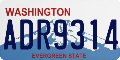 WA license plate ADR9314