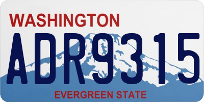 WA license plate ADR9315
