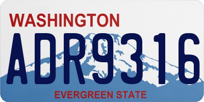 WA license plate ADR9316