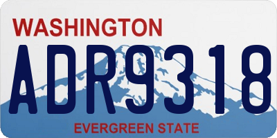 WA license plate ADR9318