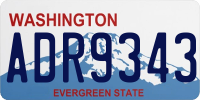WA license plate ADR9343