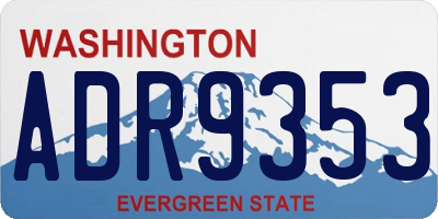 WA license plate ADR9353