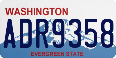 WA license plate ADR9358