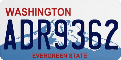 WA license plate ADR9362