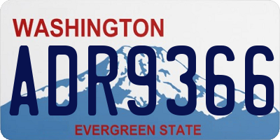 WA license plate ADR9366