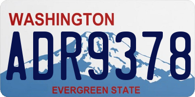 WA license plate ADR9378