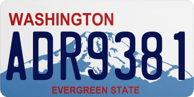 WA license plate ADR9381