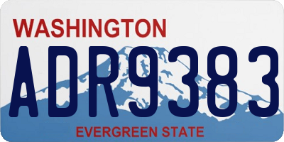WA license plate ADR9383