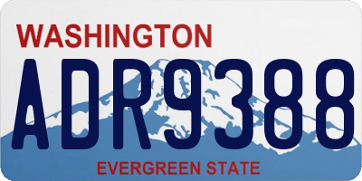 WA license plate ADR9388