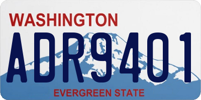 WA license plate ADR9401