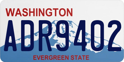 WA license plate ADR9402