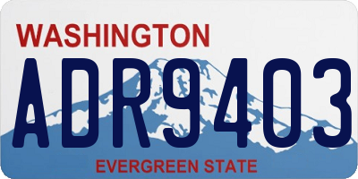 WA license plate ADR9403