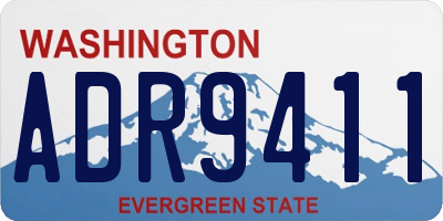 WA license plate ADR9411