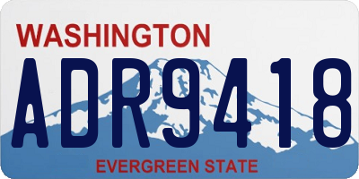 WA license plate ADR9418