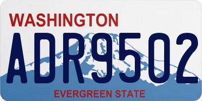 WA license plate ADR9502