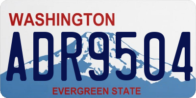 WA license plate ADR9504