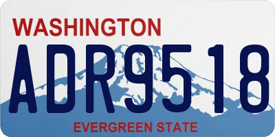 WA license plate ADR9518