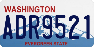 WA license plate ADR9521