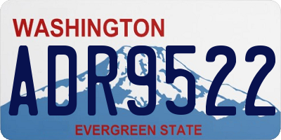 WA license plate ADR9522