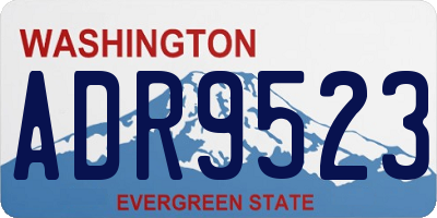 WA license plate ADR9523