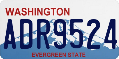 WA license plate ADR9524