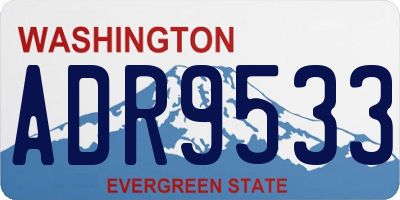WA license plate ADR9533