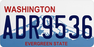 WA license plate ADR9536