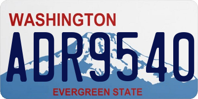 WA license plate ADR9540