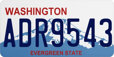 WA license plate ADR9543