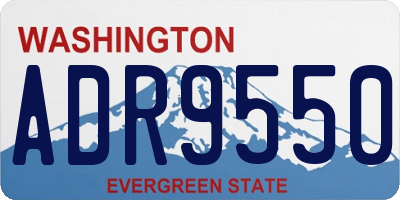 WA license plate ADR9550