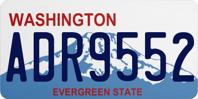 WA license plate ADR9552