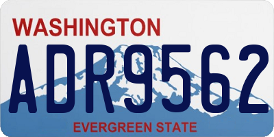 WA license plate ADR9562