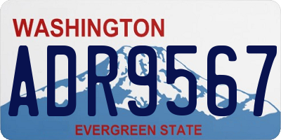 WA license plate ADR9567