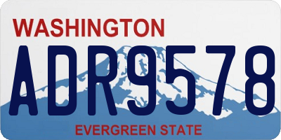 WA license plate ADR9578