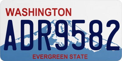WA license plate ADR9582