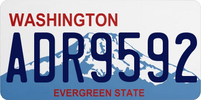 WA license plate ADR9592