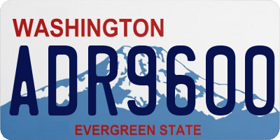 WA license plate ADR9600