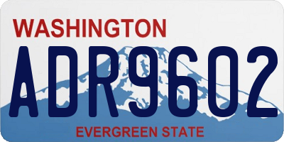 WA license plate ADR9602