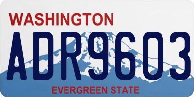 WA license plate ADR9603