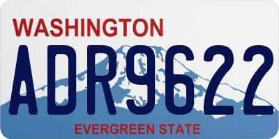 WA license plate ADR9622