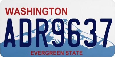 WA license plate ADR9637