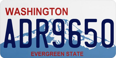 WA license plate ADR9650