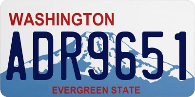 WA license plate ADR9651