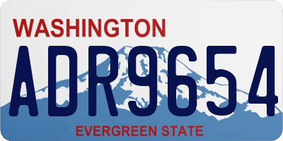 WA license plate ADR9654