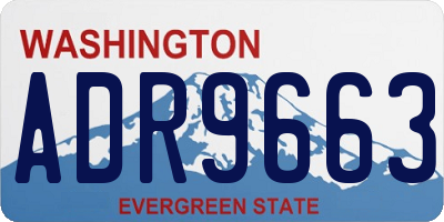 WA license plate ADR9663
